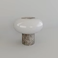 Sleek Round Table Lamp With White Shade And Marble Base Design 3d model
