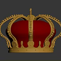 Luxury Household Decorative Crown With Red Velvet Golden Ornaments And Gemstone Accents