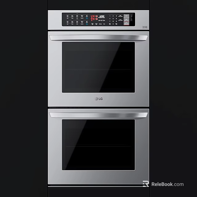 Modern Stainless Steel Double Wall Oven For Home Kitchen Cooking Appliances 3d model 