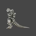 Game And Movie Character Featuring Mechanical Silver Armor And Arm Mounted Weapons