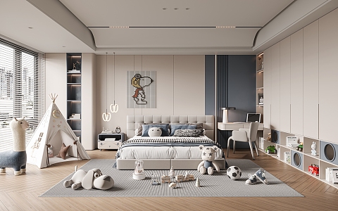 Modern Children's Room Boys Children's Room 3d model