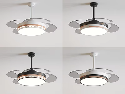 Modern Ceiling Mounted Air Conditioner Fan With Black White Colors And Trim 3d model