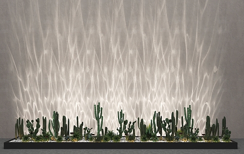 Wash wall lamp water ripple lamp cactus green plant pile flower box decorative lamp 3d model