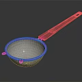 Stainless Steel Fine Mesh Kitchen Sieve With Black Long Handle And Hanging Hooks