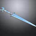 Silver Decorative Sword With Curved Hilt Ornate Handle And Slender Blade