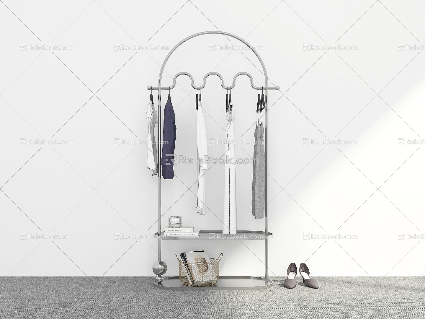 Modern Clothes Hanger Floor Hanger Coat Rack Hanger Storage Hanger Hanger 3d model