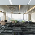 Modern Fitness Gym Interior With Treadmills Weight Benches Training Markings Glass Partitions And Black Floor
