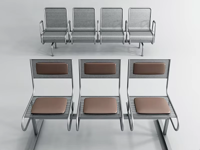 Modern row chair metal public chair long row chair 3d model Modern row chair metal public chair long row chair 3d model