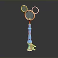 Mickey Mouse Ears Magnifying Glass With Blue Body And Golden Stand Accents