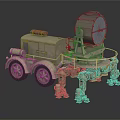 Vintage Military Truck With Large Searchlight And Metal Support Legs