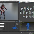 Game Character In Black And Red Spiked Armor With Leather Boots And Combat Stance