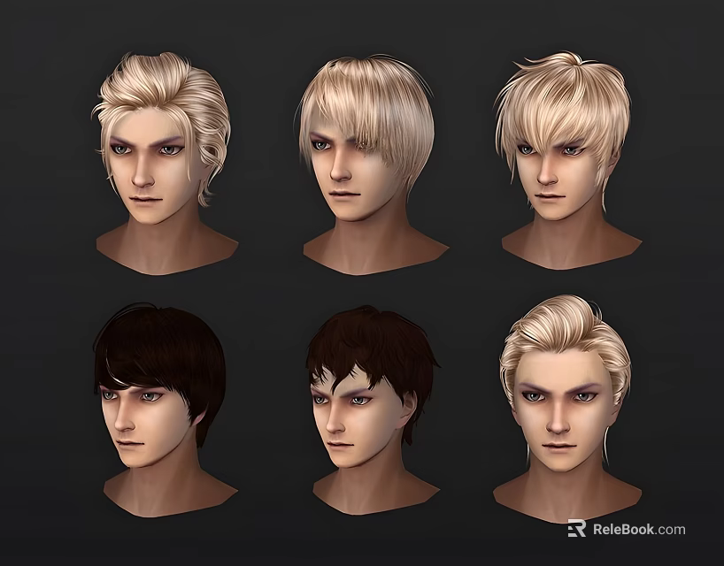 Elegant Men's Jewelry Accessories With Diverse Hairstyles For Modern Fashion Look 3d model 