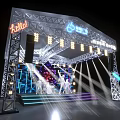 Henglong Plaza Concert Stage With Truss Structure Bright Lighting And Performers