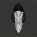 Cosmic Aerospace Spaceship Design With White Body Streamlined Structure And Blue Red Details
