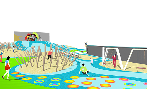 Modern Amusement Park Children's Zone 3d model