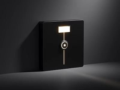 Modern Black Wall Lamp Featuring Circular Switch And Minimalist Design 3d model