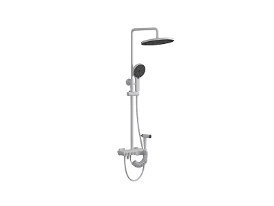 Modern Shower System with Rainfall Top Sprayer Handheld Shower and Chrome Wall Mounted Design 3d model