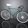 Teal Modern Bicycle With White Seat Black Handlebars And White Rims