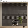 Modern Textured Sofa Accent Wall With Chair And Plant