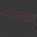Modern Metal Double Bed Frame With Grid Design And Sturdy Support Structure