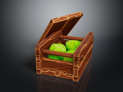 Modern Cartoon Box Cabbage Box 3d model