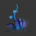 Colorful Cartoon Scene With Blue Flower Like Structure Purple Accents And Granular Base