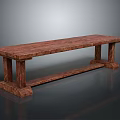 Classic Solid Wood Bench With Rich Wooden Texture And Sturdy Leg Design