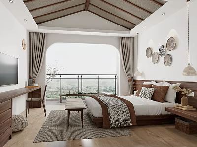 New Chinese Guest Room Homestay Guest Room 3d model