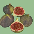 Fresh Ripe Figs With Sliced Halves Showing Red Flesh And Seeds