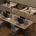 Office desk and chair combination 3d model