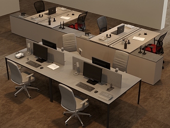 Office desk and chair combination 3d model