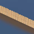 Simple Wooden Fence With Vertical Slats And Natural Light Brown Finish