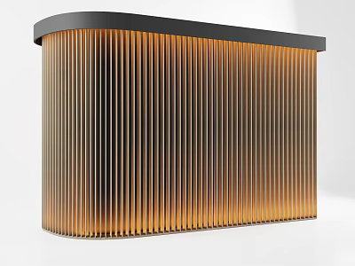 Vertical Lines Decorative Panel With Black Top And Warm Lighting Effect 3d model