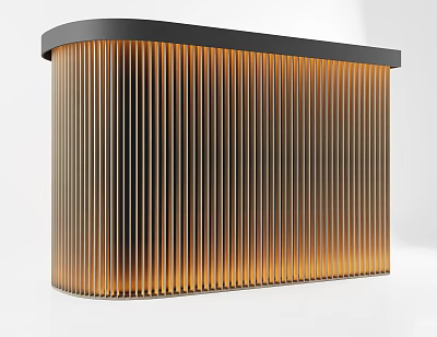 Vertical Lines Decorative Panel With Black Top And Warm Lighting Effect 3d model
