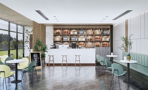 Modern coffee shop 3d model