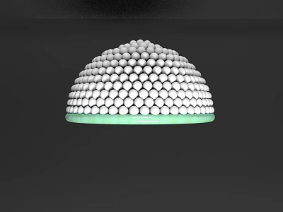 Professional Hemispherical Sports Training Equipment With White Balls And Green Base For Balance Workouts 3d model