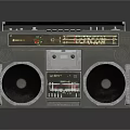 Retro Portable Boombox Stereo With Dual Speakers And Cassette Player