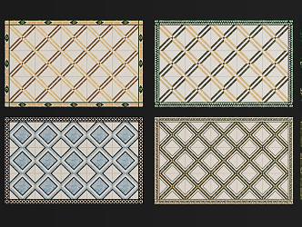 Modern tile stone mosaic wave line combination 3d model