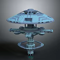 Futuristic Cosmic Space Station With Circular Top And Multi Level Structure 3d model