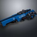 Blue Sci Fi Mechanical Weapon ELIZABETH Model 03 With Detailed Design 3d model