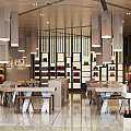 Well Lit Tobacco And Alcohol Shop Interior With Shelves Displaying Wine Spirits And Products