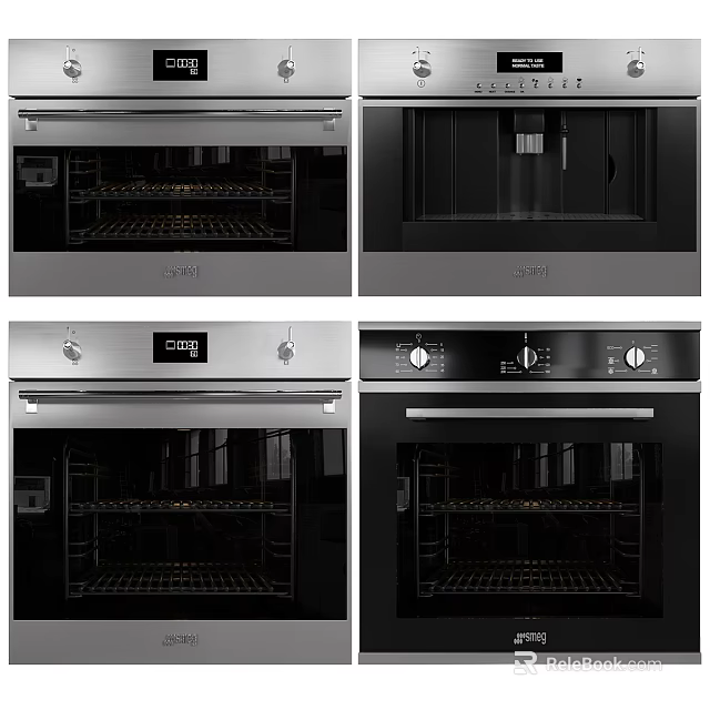 Modern Stainless Steel Kitchen Ovens With Multiple Styles For Home Appliance Use 3d model 