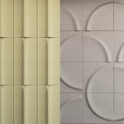 Sofa Accent Wall With Textured Panels In Two Styles 3d model