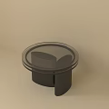 Modern Black Coffee Table With Round Top And Cylindrical Support Legs 3d model