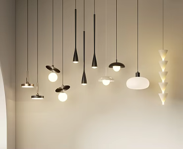 Modern cream chandelier 3d model