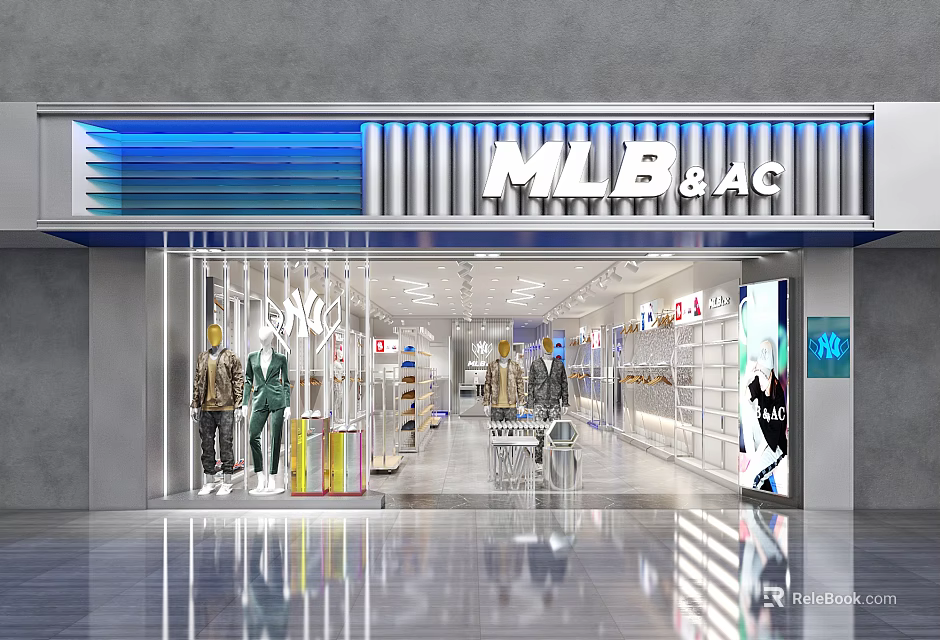 Modern Clothing Store With Window Display Fashion Mannequins And Bright Interior 3d model 