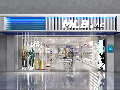 Modern Clothing Store With Window Display Fashion Mannequins And Bright Interior 3d model