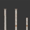 Multiple Classical Style Architectural Columns On White Background With Intricate Details
