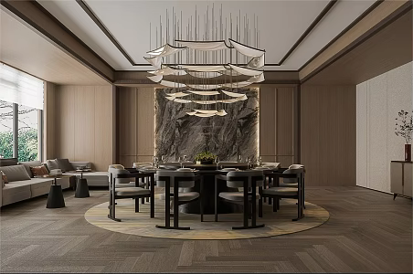 New Chinese-style private rooms 3d model