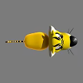 Playful Cartoon Reptile With Yellow Body Black Nose White Face And Striped Tail